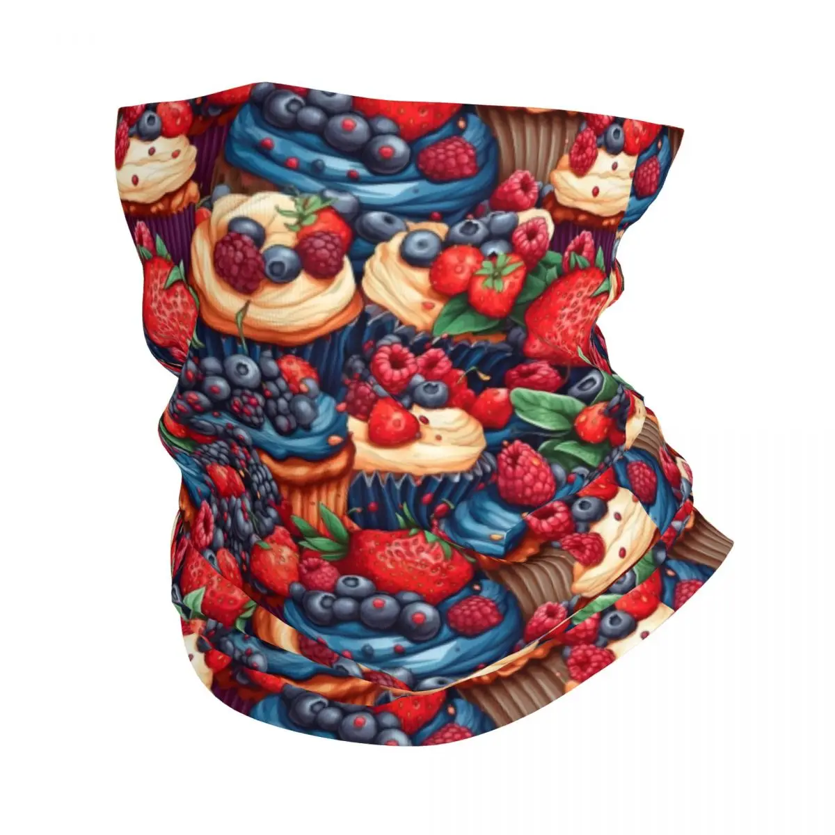 Custom Vintage Baking Cakes Food Pattern Winter Headband Neck Warmer Women Men Hiking Cycling Tube Scarf Face Bandana Gaiter