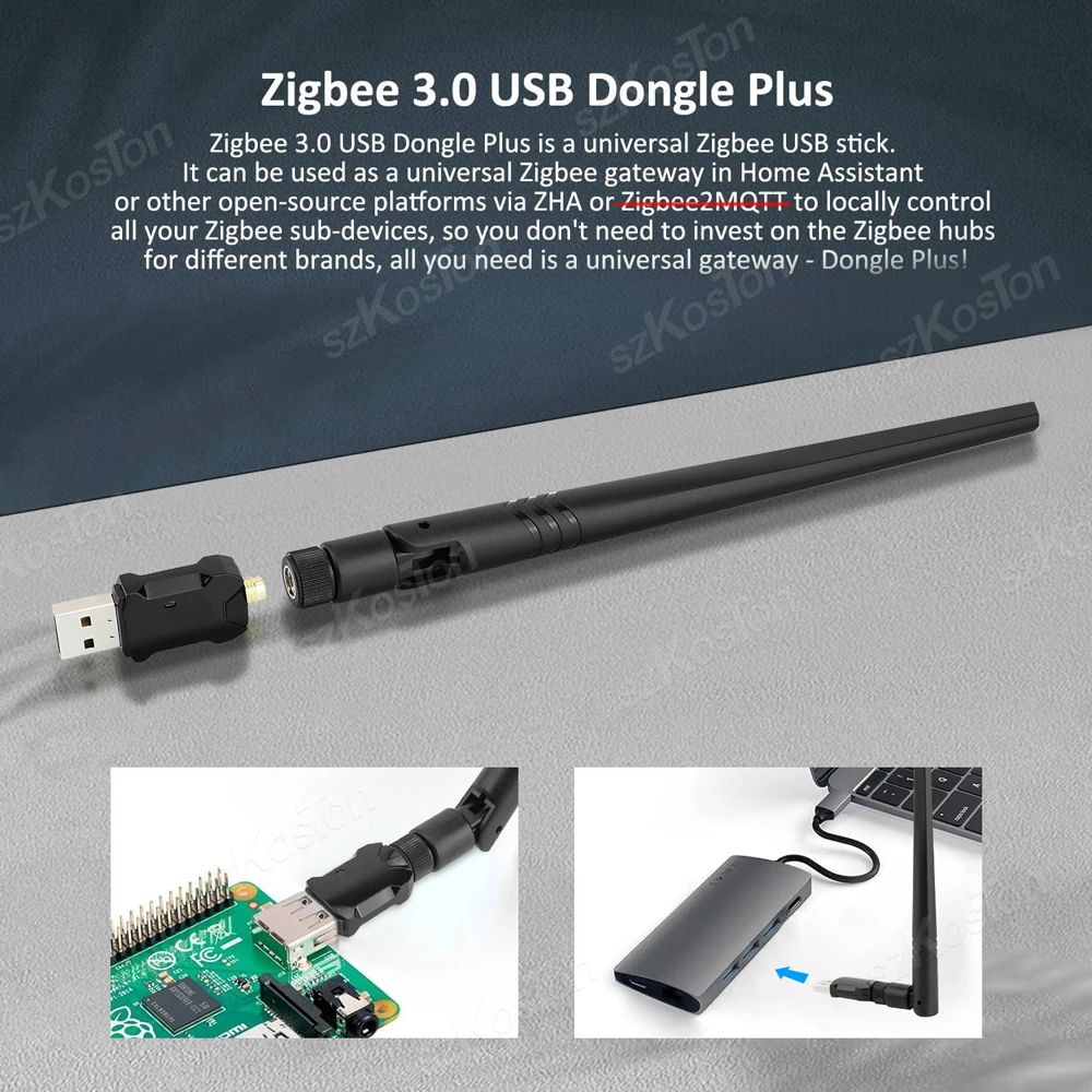 ZigBee 3.0 USB Dongle Plus-E Wireless Open Source Hub Works with Home Assistant OpenHAB ZHA USB Zigbee Gateway