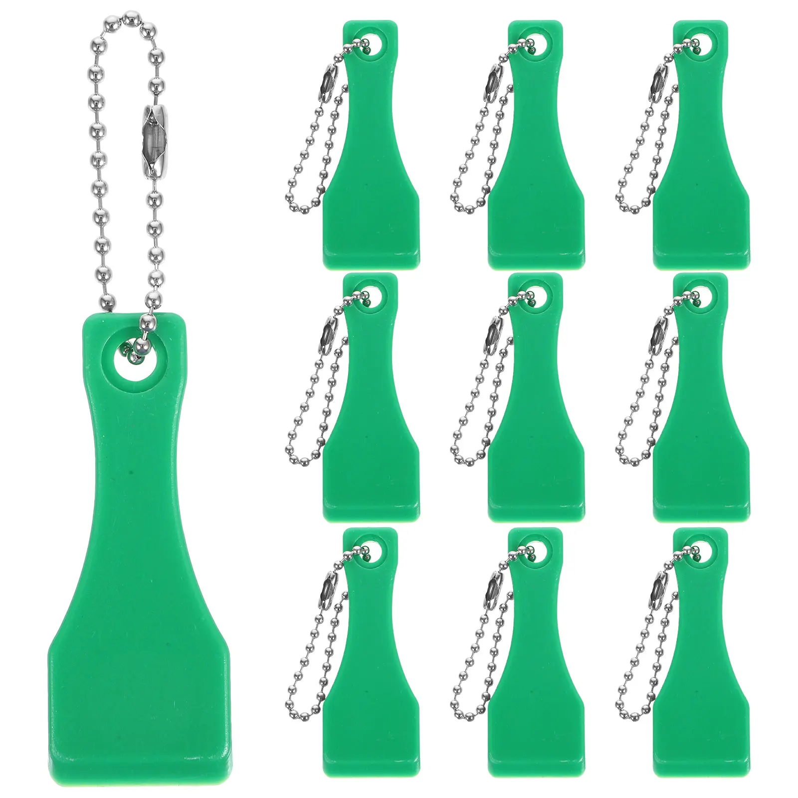 10pcs Lottery Scratcher Card Plastic Tool Keychain Ticket Scratch Off Film Remover Thumb Sports Label Sticker Keyring👋