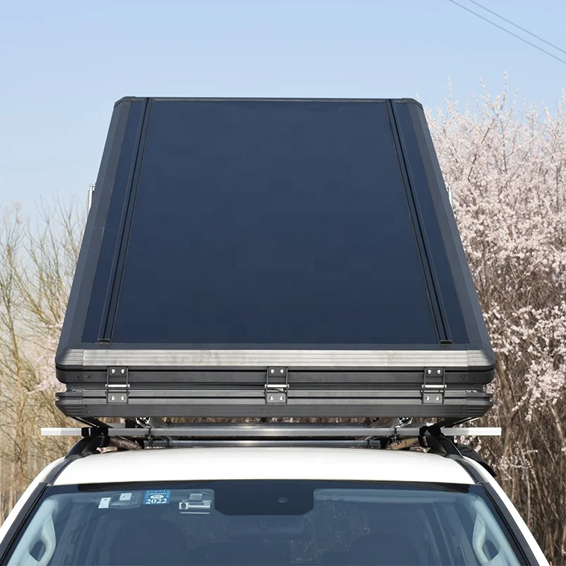 Camping Aluminum 4 Person Triangle Car Rooftop Tent Clamshell Hard Shell Roof Top Tent