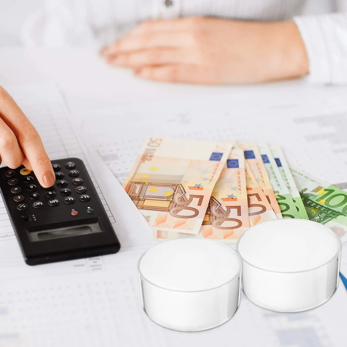 2 pezzi di plastica spugna tazza bagnata punta delle dita umidificatore strumento di conteggio contanti migliora l'efficienza contatori bancarie contanti contadini posta