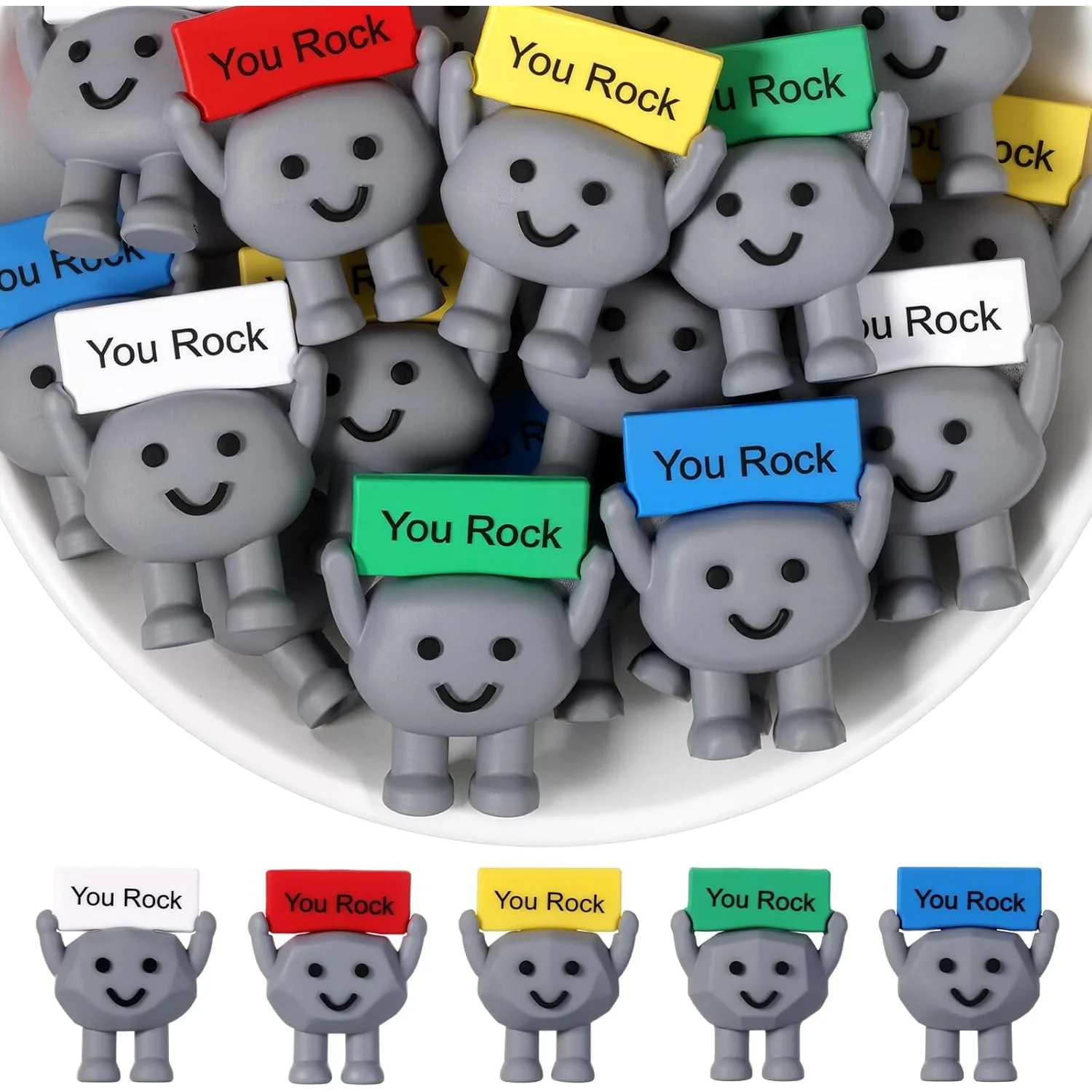 Random Color You Rock Mini Figurine Positive Encouragement Decor for Colleagues Teachers Birthday Gifts