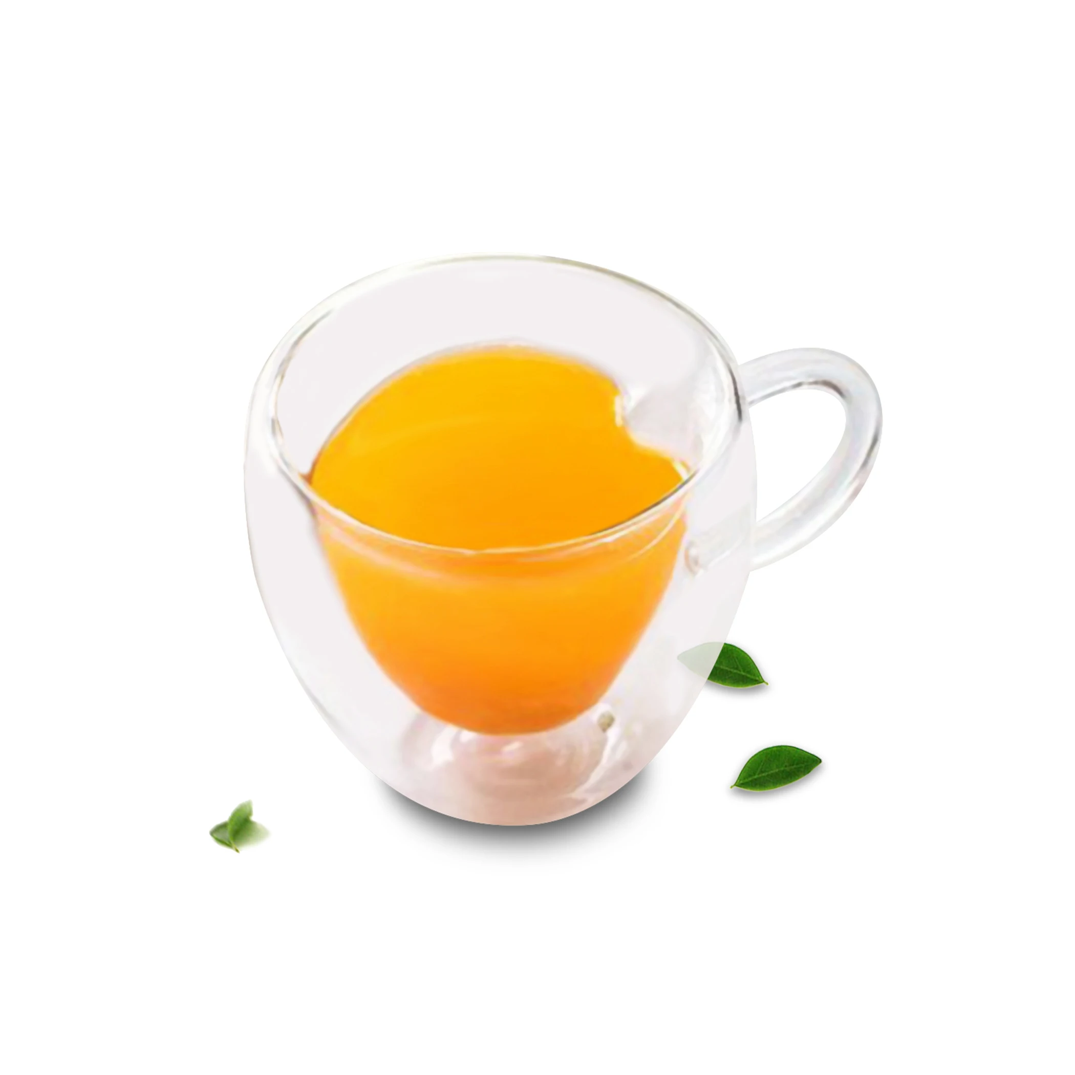 Lots Heart-shaped Heat Resistant Glass Double Wall Tea Coffee Cup 140ml