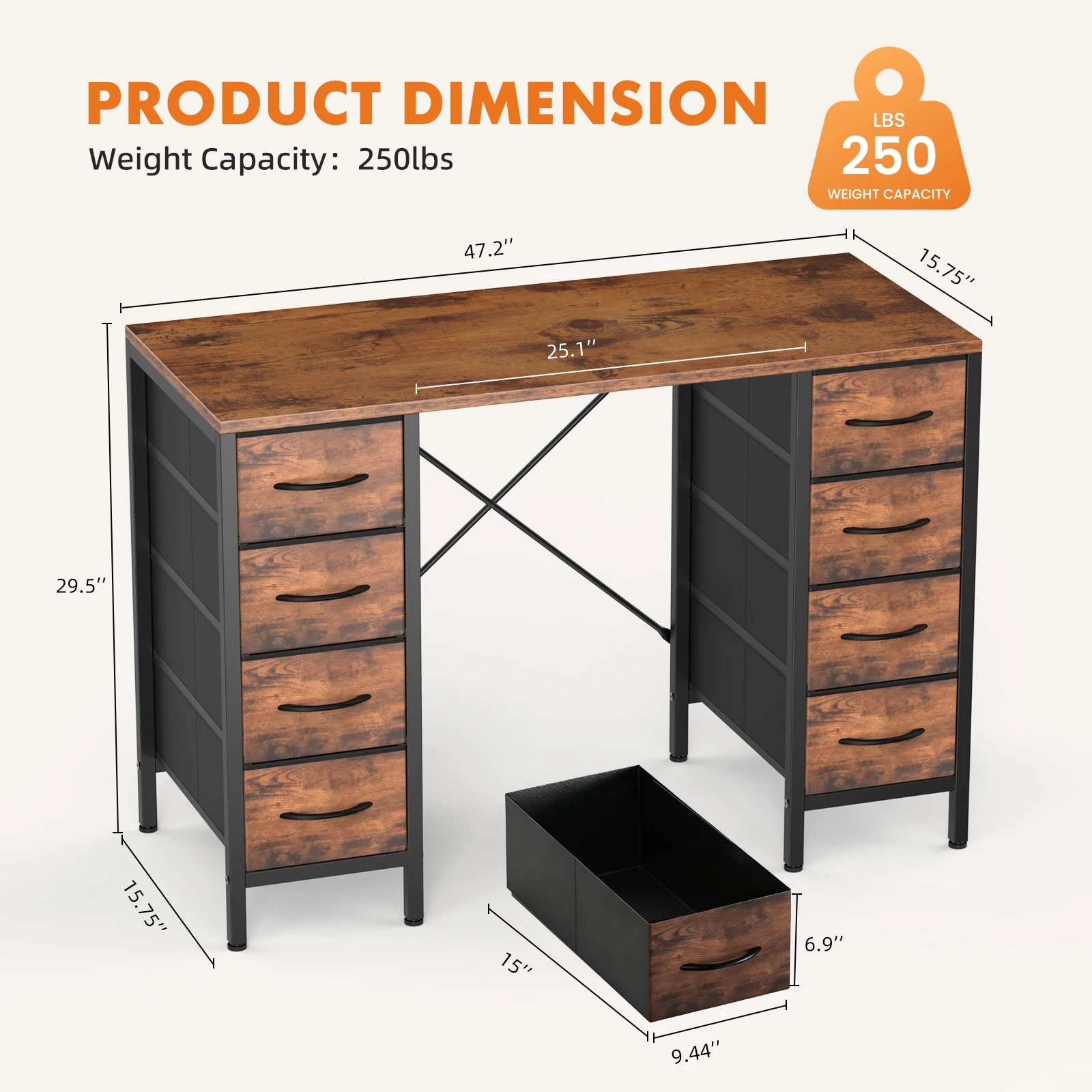 Biurko komputerowe JHK 47 cali – Office X Furniture recenzja i cena