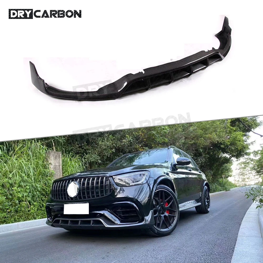 

Передний спойлер из углеродного волокна для Benz GLC Class Coupe W253 GLC63, оригинальный бампер 2016-2019 FRP, защита бампера