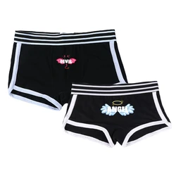 Devil Angel Matching Underwear for Couples Comfortable Lover Cotton Boxer Men Shorts Homme Lingerie Women's Sexy Panties