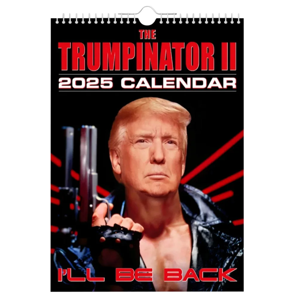 Calendario Trump 2025 The Trumpinator 2025 Calendario de pared Divertido tipo duro Donald Trump Calendario colgante Planificador para la oficina en casa