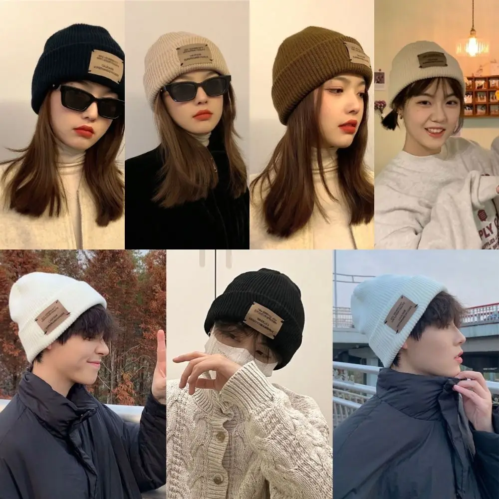 Cute Letters Embroidered Warm Thick Hats Breathable Sun Protection Winter Warm Hats Revealing Face Small Bucket Hats Autumn