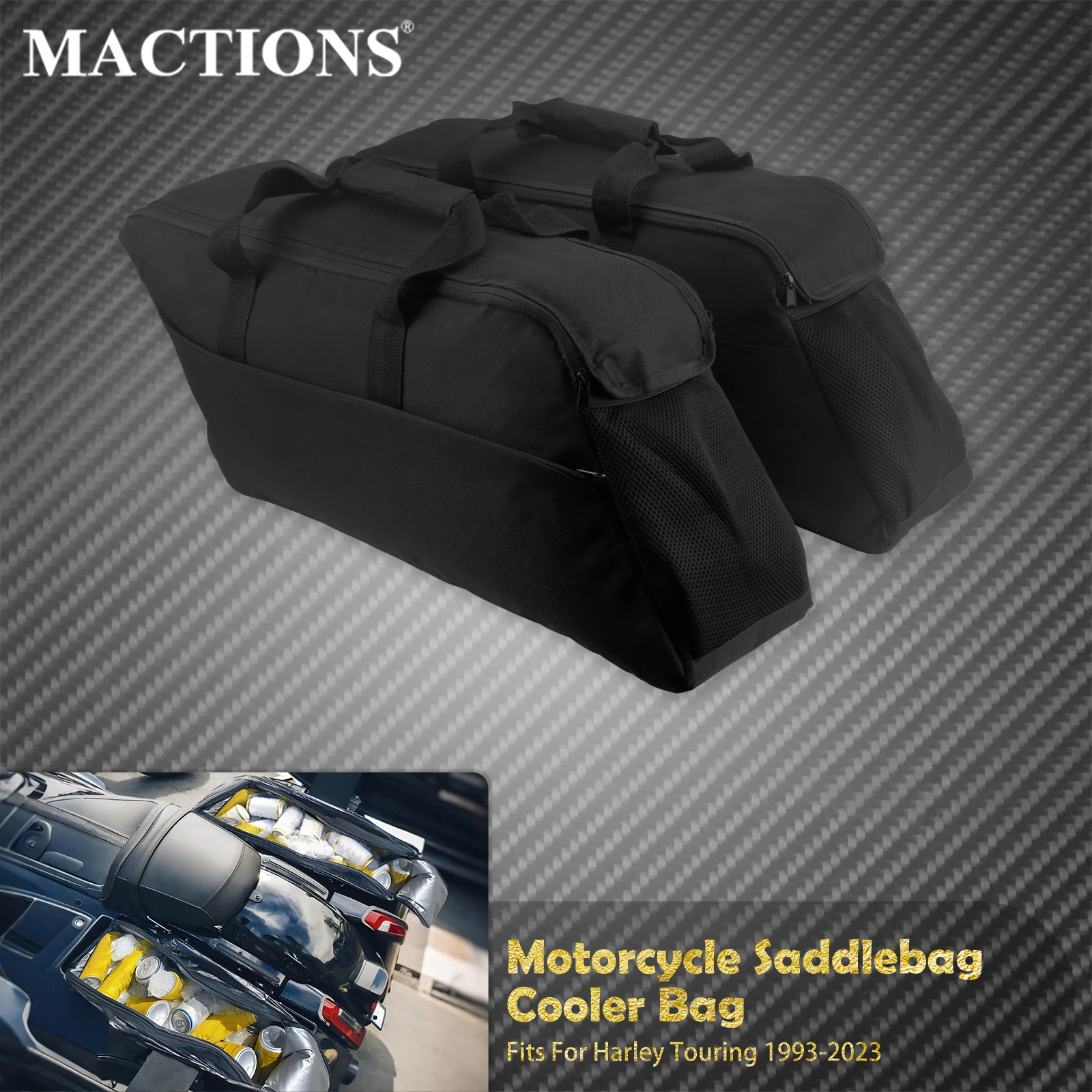 

Motorcycle Saddlebag Liner Inner Cooler Bags Tool SIde Luggage Bag For Harley Road King Street Electra Glide Ultra Limited 93-23