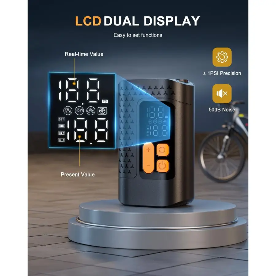 مضخة دراجة، مضخة إطار دراجة صغيرة 160 رطل لكل بوصة مربعة، مضخة دراجة سريعة 4X مع مقياس ضغط رقمي، مضخة هواء للدراجة الجبلية، موتو، #6