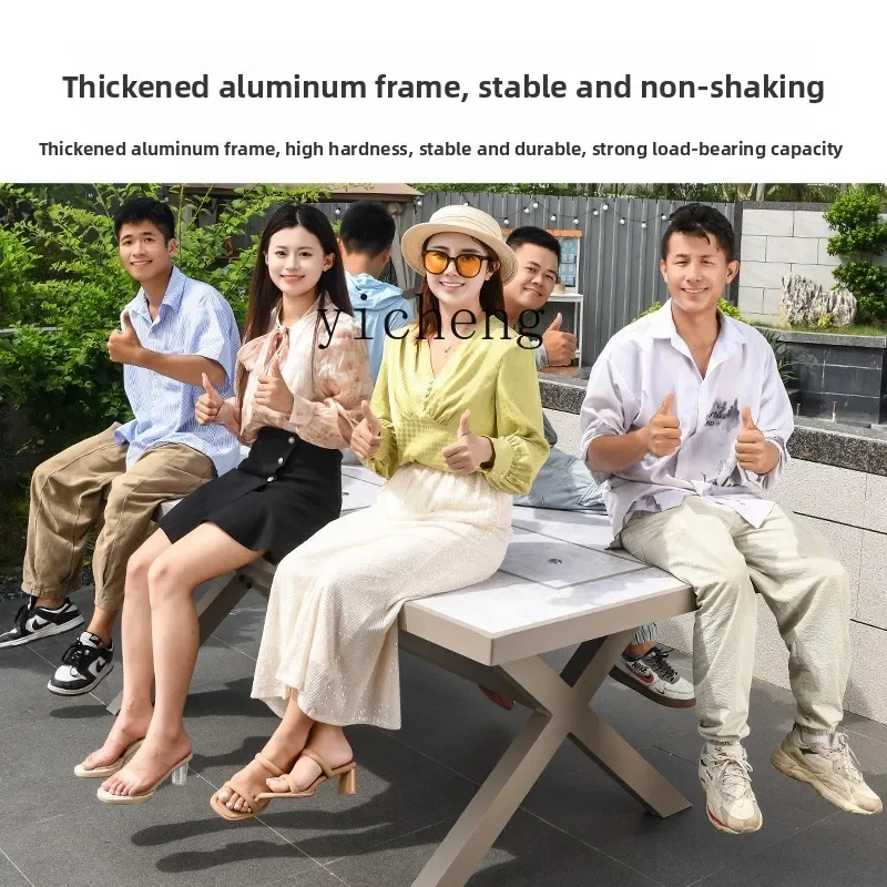YY- Outdoor Tables And Chairs Courtyard Garden Leisure Nordic Baking Table Chinese Aluminum Alloy Home Outdoor