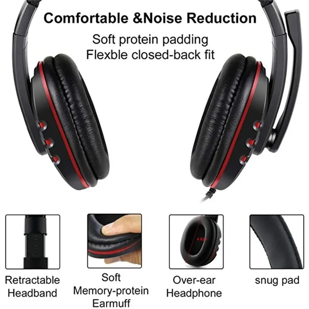 1Pc Wired Gaming Headphones Gamer Headset with Microphone For PC Computer Laptop Play Station