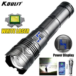 KDULIT Powerful LED Flashlight Rechargeable Zoom Torch Built In Battery 10000Mah Emergency Camping Lantern Outdoor Flashlight