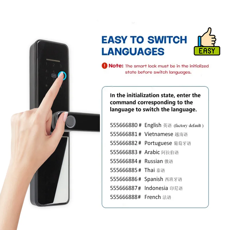 PHIPULO Tuya Wifi Electronic Smart Door Lock With Biometric Fingerprint Keyless Entry Smart Card Password Key Unlock Smart lock