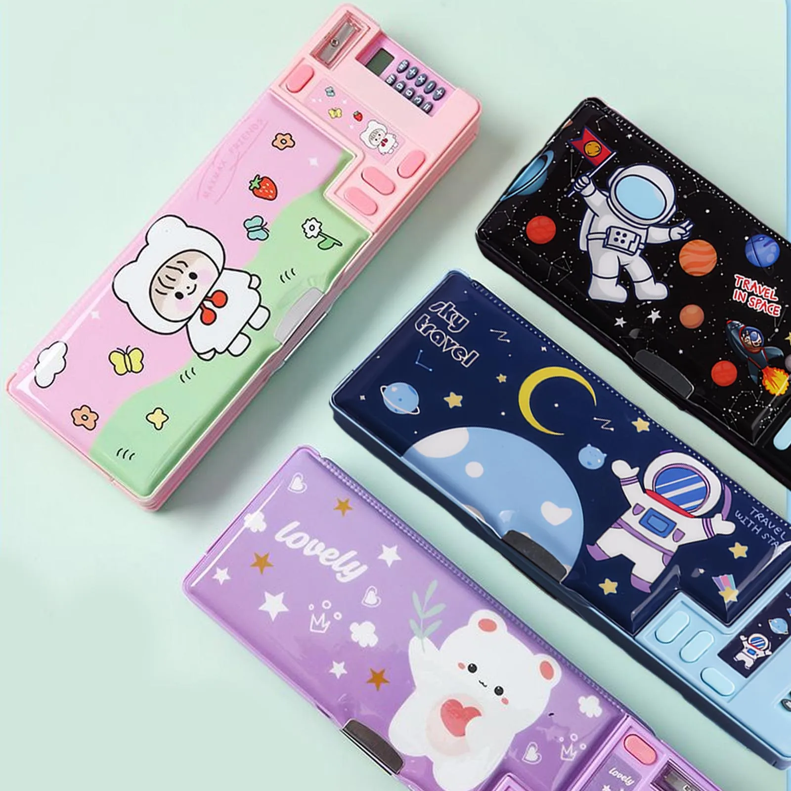 Multi Functional Stationery Box Smart Female Password Lock High Tech Pencil Case Mechanism Bilayer Girls School Students