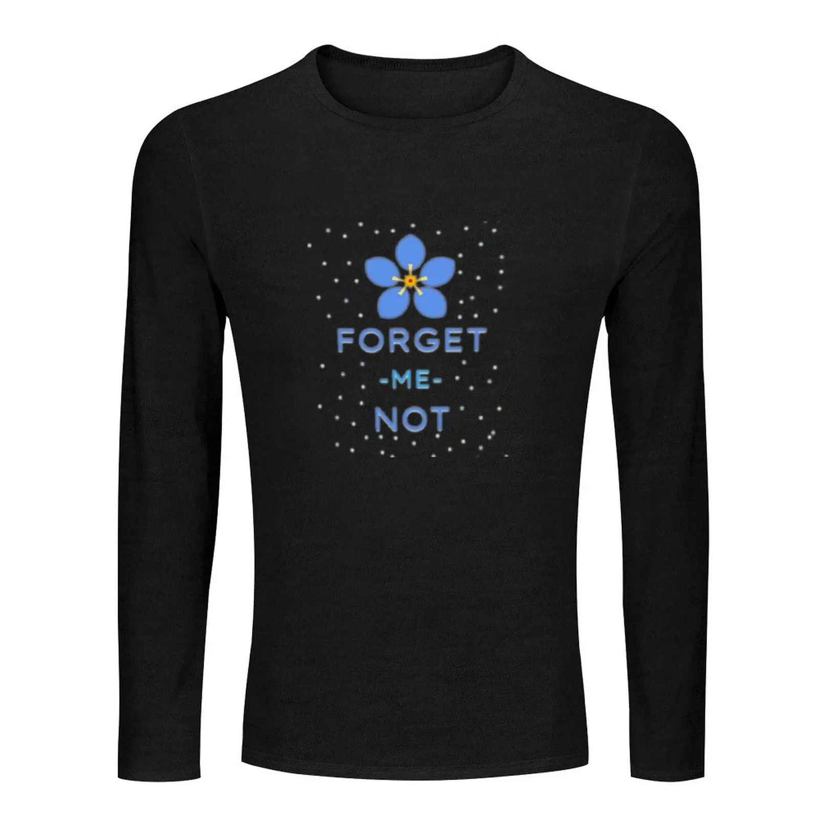 Forget-Me-Not design with flower and little dots Long T-Shirt quick drying shirt mens graphic t-shirts