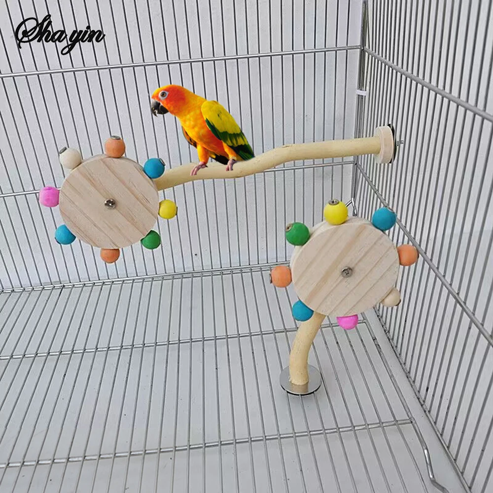 Juguete para loros, palo giratorio para estación de viento, productos para juegos de aves, jaula para pájaros, accesorios para postes de estación, 1 ud.