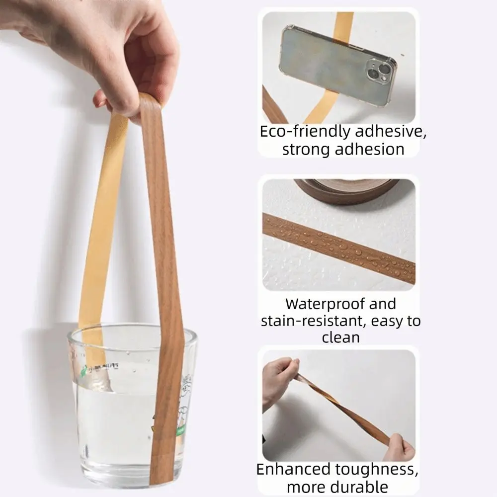 Wood Grain Veneer Edge Banding Tape 2cmx10m Multiple Styles Beautiful Seam Stickers Thicken Self-adhesive Gap Sticker