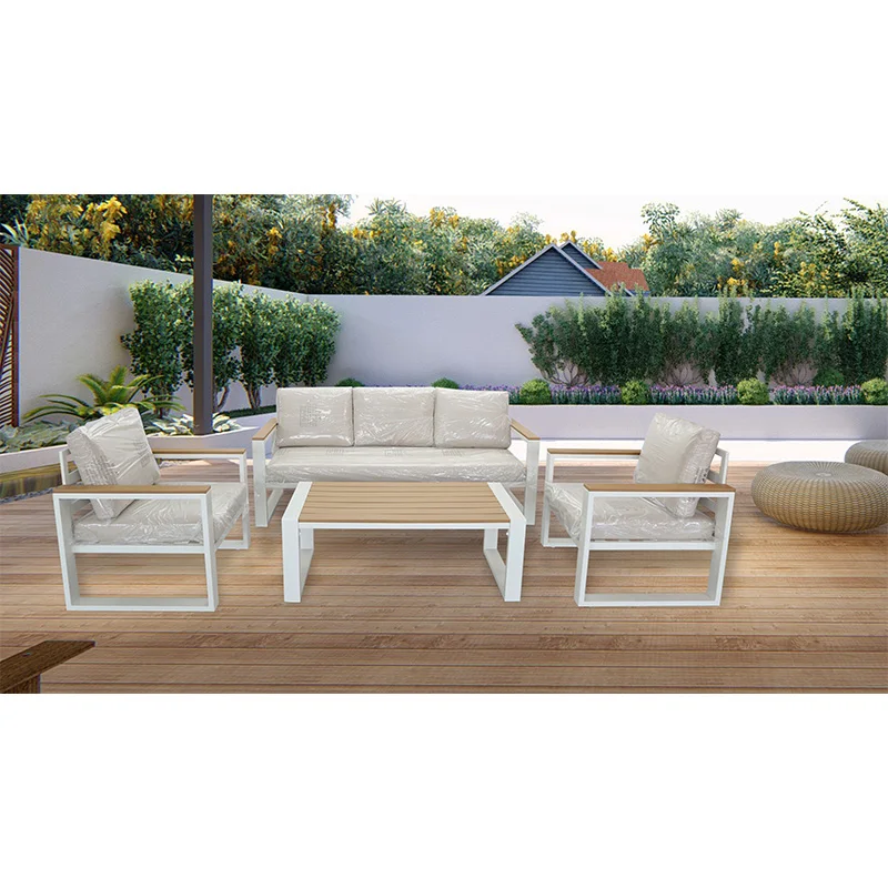 Waterproof Outdoor Aluminum Alloy Sofa Set for Courtyard Balcony Garden Leisure Sun Room Tea Table Furniture Patio Application