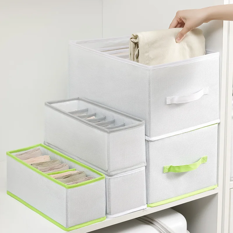 Clothes Separator Storage Box Closet Jeans Underwear Bra Compartment Organizer Pants Drawer PP Divider Storage Stacking Box