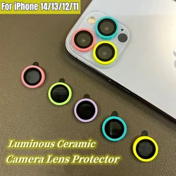 Luminous Lens Protector For iPhone 17 Pro Air 14 15 16 17Pro Max Ceramic Camera Lens Protective Glass On iPhone 14 15 16Pro max