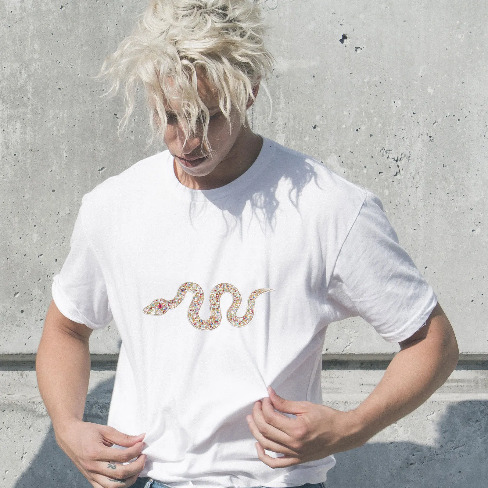 

Rhinestone Snake Patches Iron On Appliques Sparkling Decorative Badges For Clothes Shoes Bags Embroidered Trim Handicraft