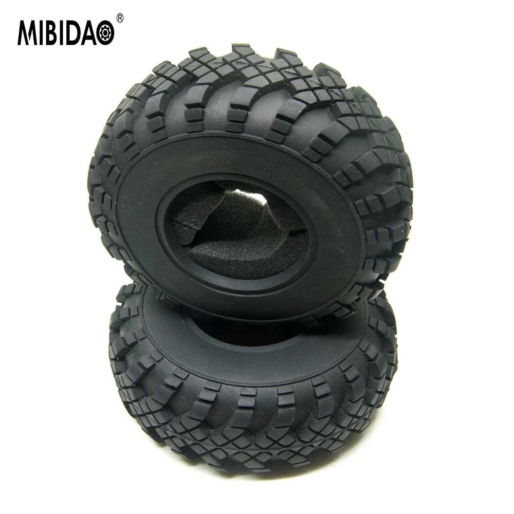 MIBIDAO 1Pcs/4PCS 130MM 2.2 Rubber Tires Wheel Tyres For 1/10 Rc Crawler Axial SCX10 TRX-4 Car Upgrade Parts