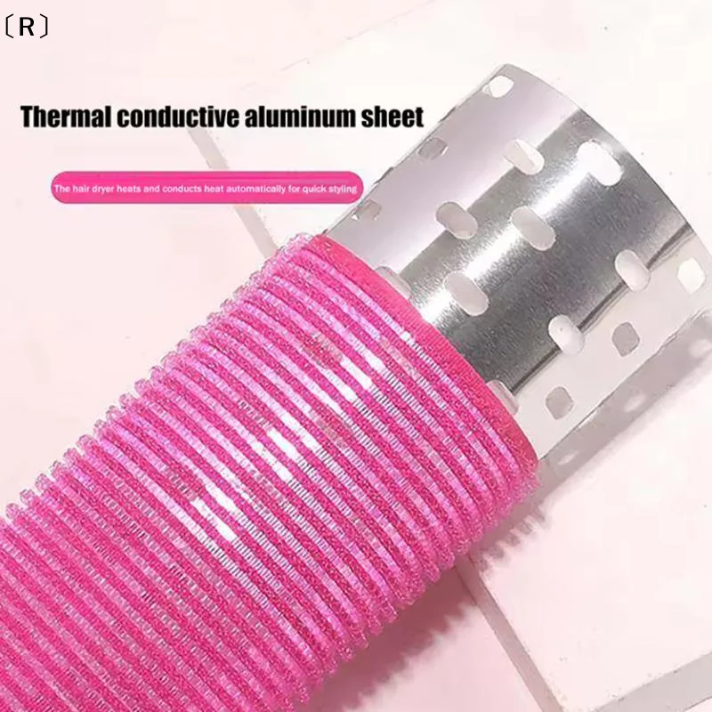 〔R〕Color Aluminum Core Thermal Hair Rollers Self Adhesive Hair Roll 5x9cm 3x9cm Nylon Hook Fast Heating Self Gripping view 5