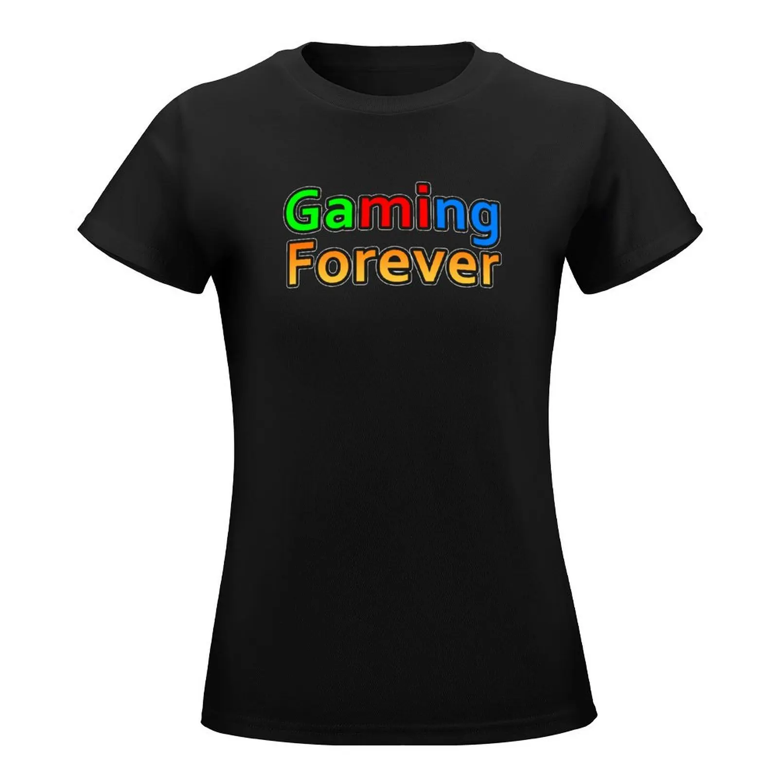Gaming forever logo T-Shirt funny vintage clothes aesthetic clothes white t-shirt dress for Women sexy