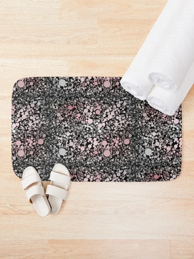 Pink, Black, and Gray Tapestry of Bubbles Bath Mat Bathroom Foot Household Items Toilet Accessories Bathroom Bathroom Floors Mat