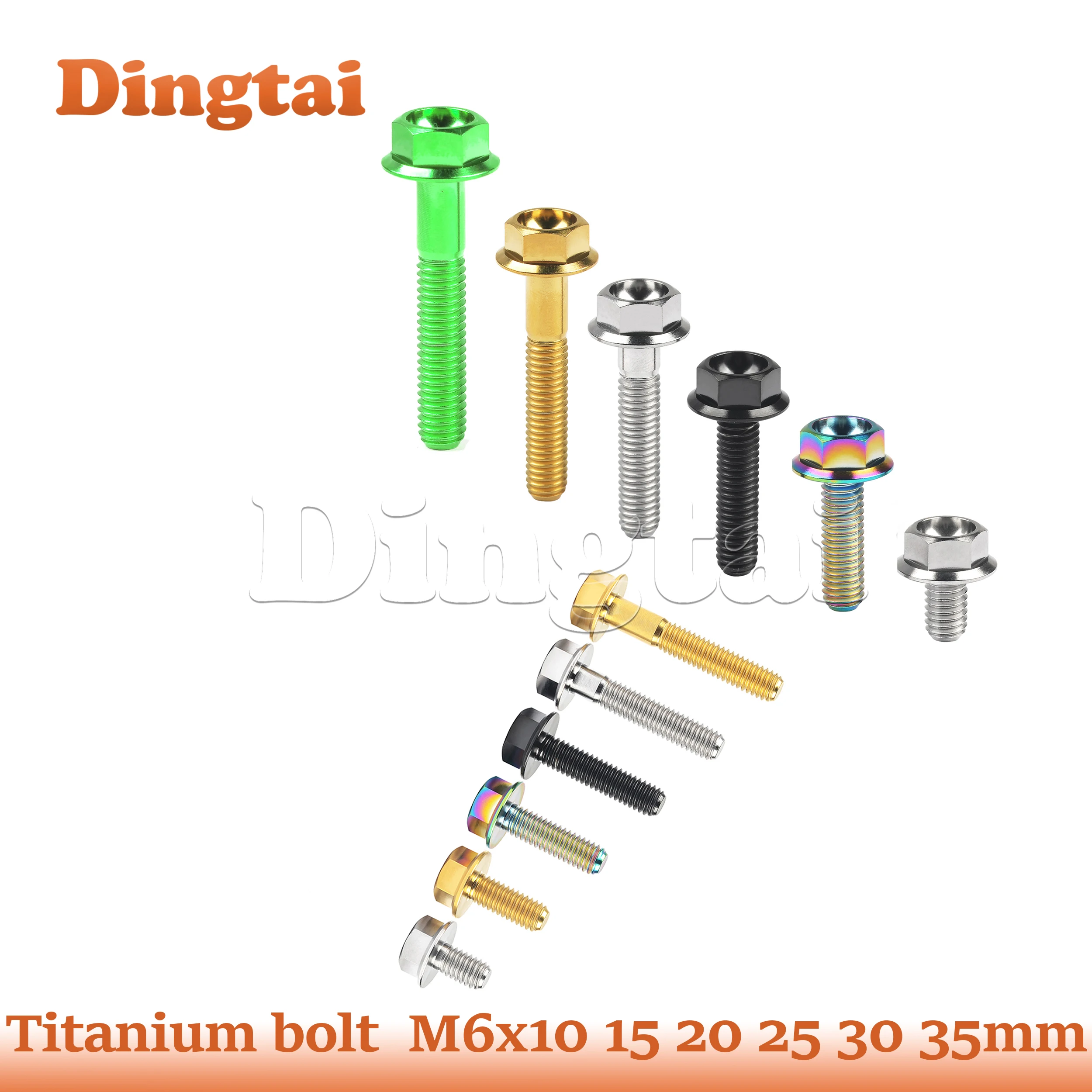

Dingtai Titanium Bolt M6x10 15 20 25 30 35mm DIN6921 Hexagon Flange Head Screws for Bicycle Motorcycle