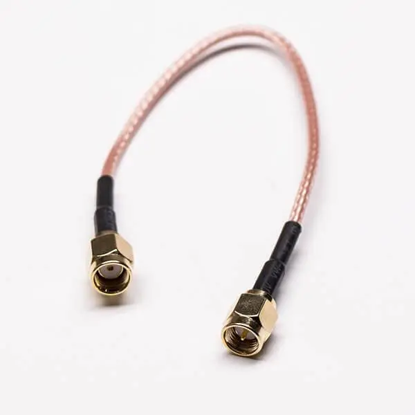 20cm SMA Male to RP-SMA Male 180 Degree RF Coax Extension Cable, Straight Connectors for WiFi Antenna