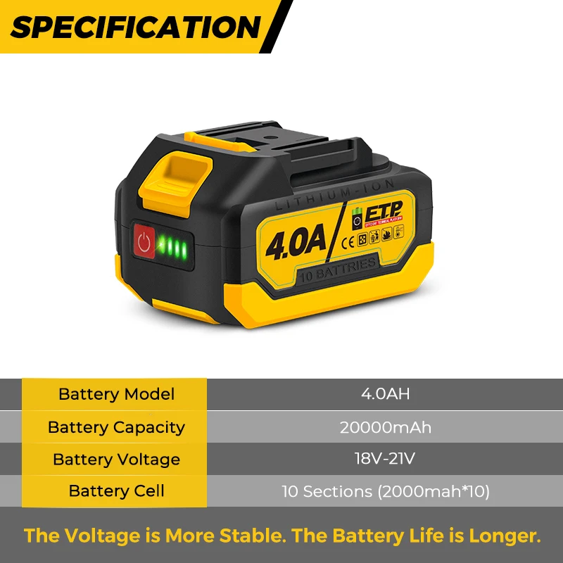 Imagem -02 - Babeq-bateria Recarregável para Furadeira sem Fio Rebarbadora Ficha eu Bateria Li-ion 15000mah Ferramentas Elétricas Makita 18v 20000mah
