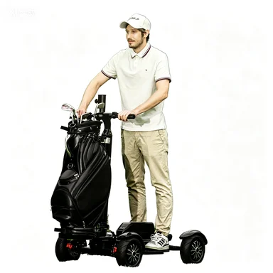 For ESWING High Quality 4-Wheel Fat Tire Electric Golf Scooter Push Cart Brushless Motor Fairway Runner for Sale