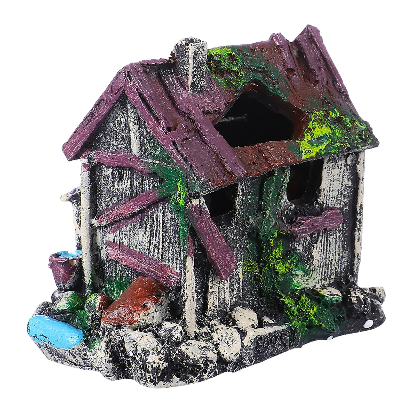 Aquarium Fish Hiding Spot - Fish Tank Ornament Resin Aquarium House