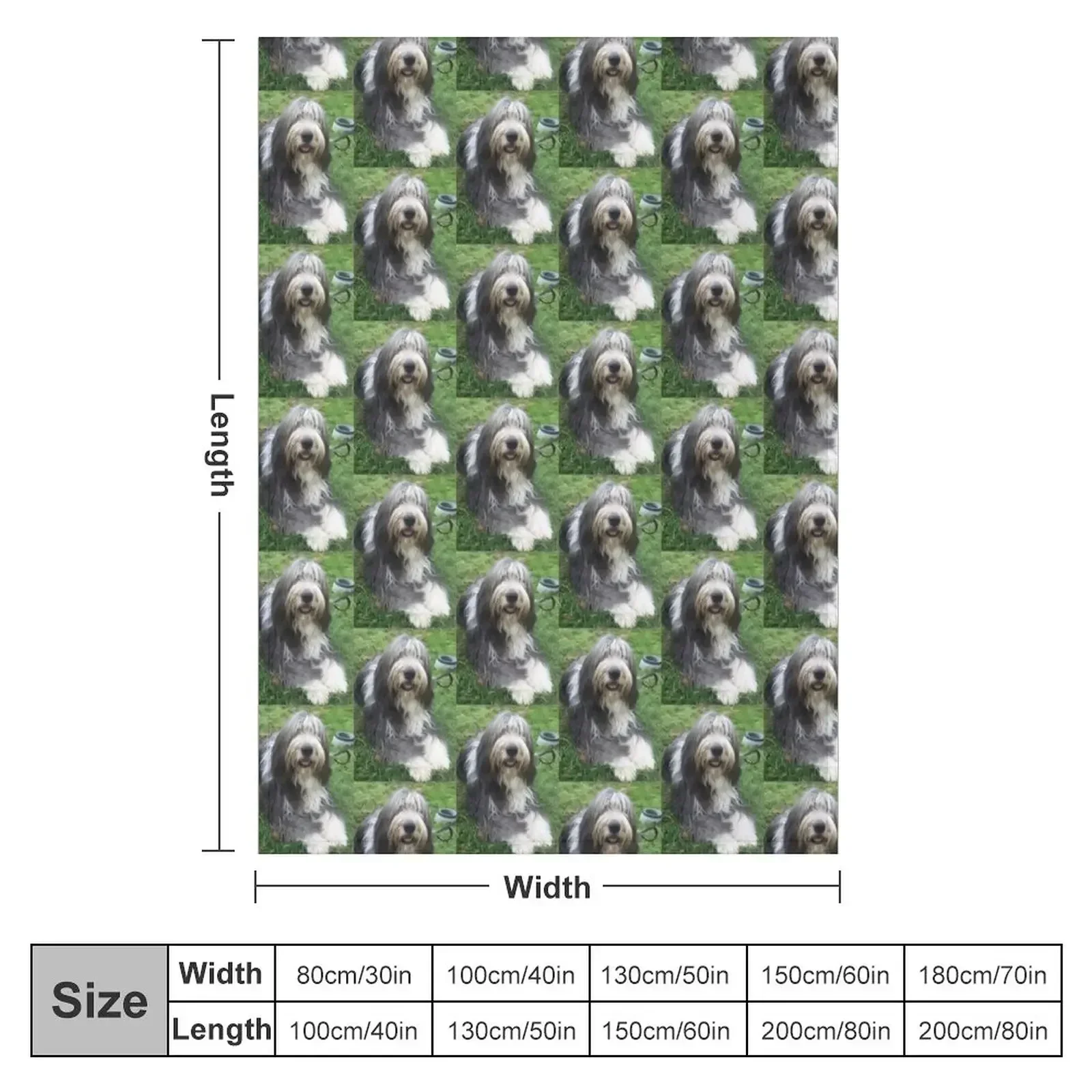 Bearded Collie - Happy Chappy Beardie Throw Blanket Beautifuls anime Picnic Blankets