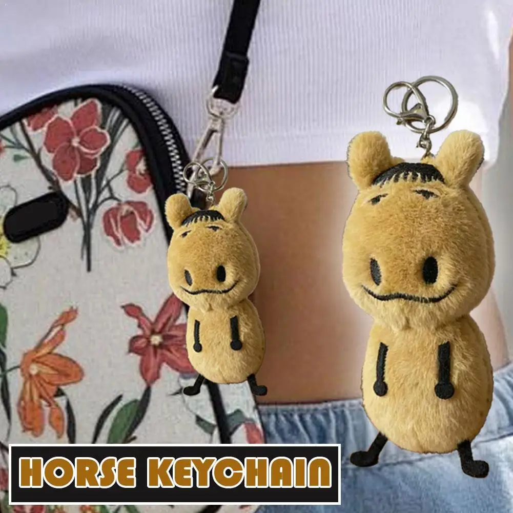 

Cute Little Horse Plush Keychain Fluffy Kawaii Cotton Doll Toys Funny Mascot Bag Charm Decorative Doll for Backpacks & Keys