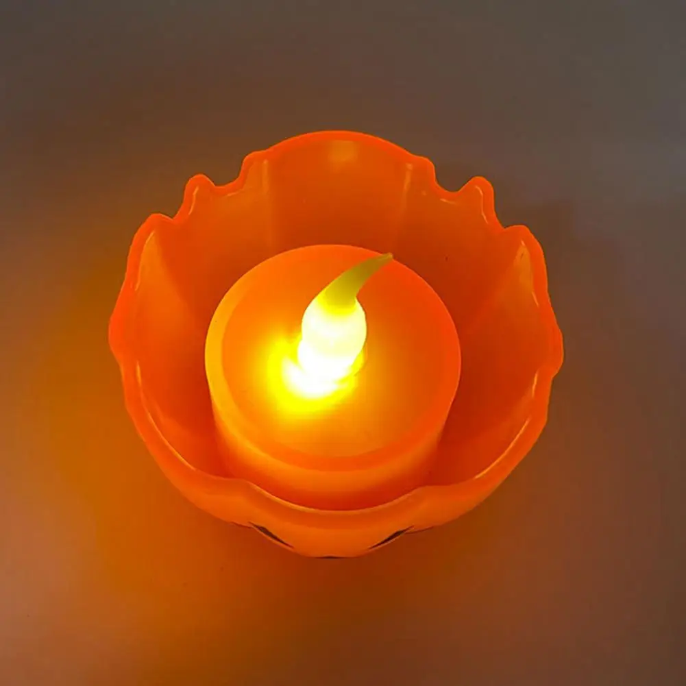 Skull Candle Holder for Halloween Halloween Led Pumpkin Candle Lights Set for Indoor Outdoor Fall Decor 6 Pack Flameless