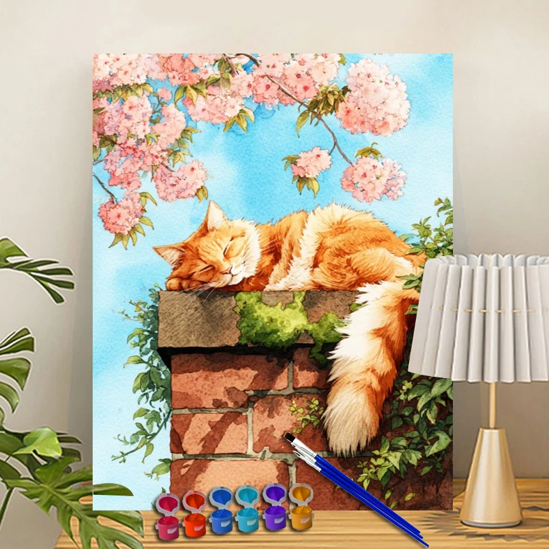 

Painting By Numbers Flower Orange Acrylic Paint Canvas Dropshipping Portrait Family Children Photo Christmas gifts