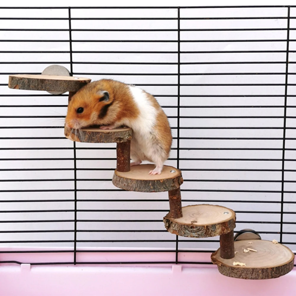 

3/5 Layers Hamster Wooden Climbing Ladder Exercise Platform Chewing Toy Teeth Care Teeth Molar Toy