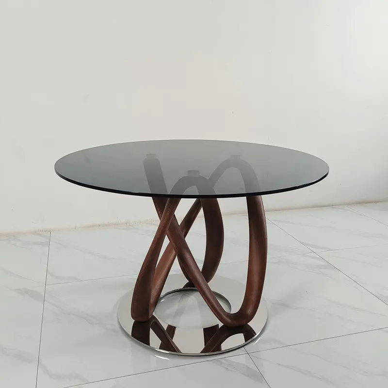 Round Modern Dining Table Restaurant Side Salon Mobile Dining Table Living Room Designer Mesas De Comedor Living Room Furniture