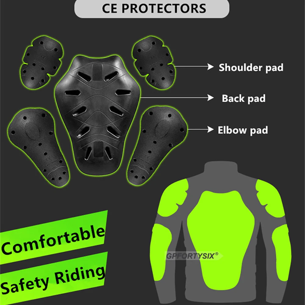 Certificazione CE di livello 2 5 pezzi imbottitura protezione per equipaggiamento protettivo per moto armatura per moto giacca per moto rimuovi