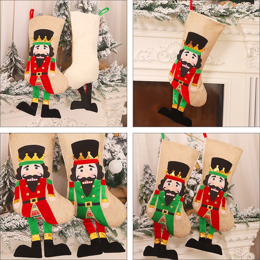 

Nutcracker Soldier Christmas Sock Gift Bag Candy Pouch Xmas Gift Small Gifts Nutcracker Soldier Sock