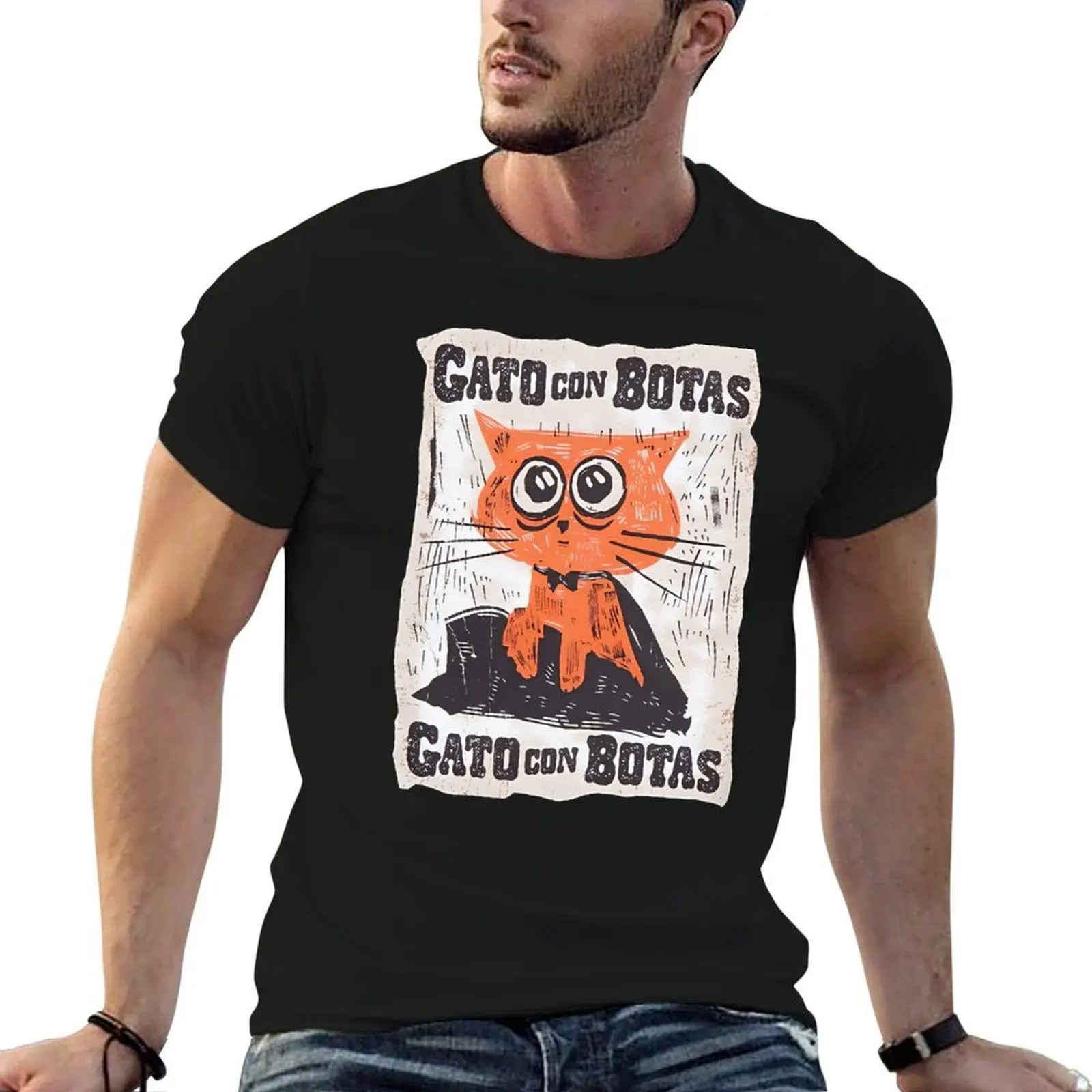 

Puss In Boots - The Last Wish Gato Con Botas T-Shirt cotton t shirts man 100% cotton tshirt 100% T-Shirt