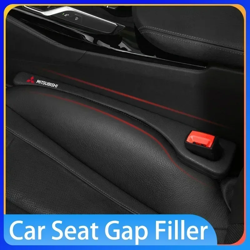 

Car Seat Gap Filler Kit (2Pcs) Side Seam Plug Strips For Mitsubishi Motors Metal Label Sticker Label Emblem Chrome