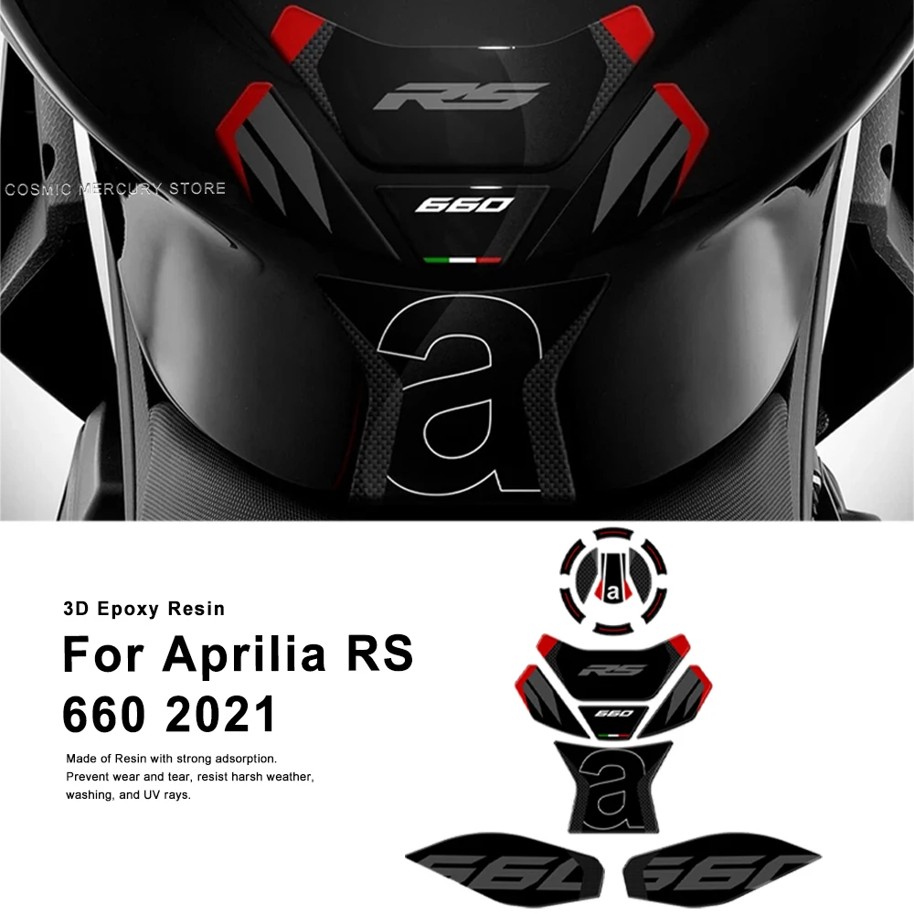 

For Aprilia RS 660 2021Motorcycle Accessories Waterproof Sticker Tank Pad Sticker Kit 3D Resin Protective Sticker rs 660