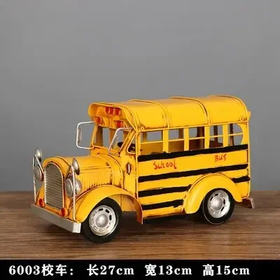 Hot Classic American 60's Campus Bus Model Mini Iron Craft Best Gift Home Bar Decoration