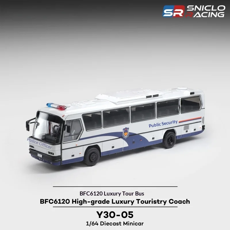 New In Stock 1/64 Diecast Police Bus Model BFC6120 Alloy Collectible Display Decor Adult Hobby remote-controlled car