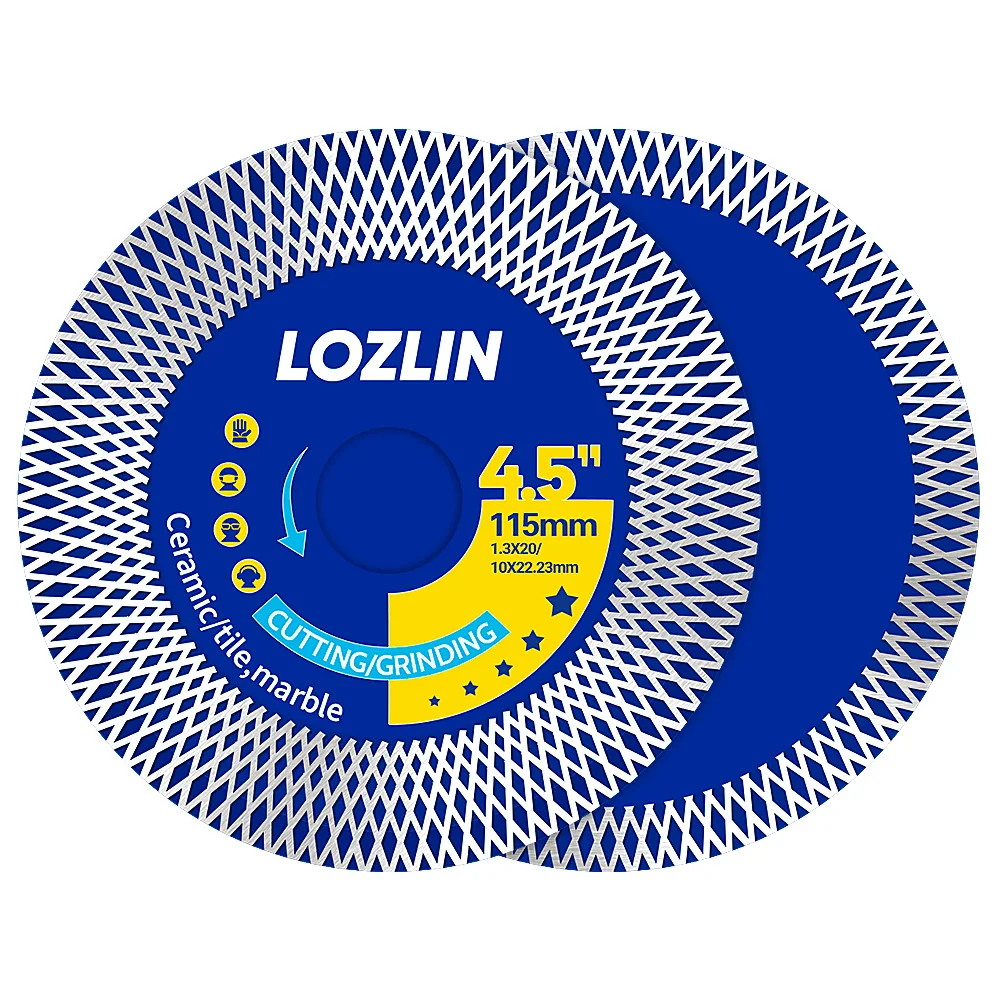 

LOZLIN 1-Piece / 3-Piece Set 115mm 4.5-Inch Mesh Turbo Diamond Saw Blade Dry/Wet Cutting Disc for Tile, Porcelain, Marble, and Granite (Angle Grinder Tool Accessory)