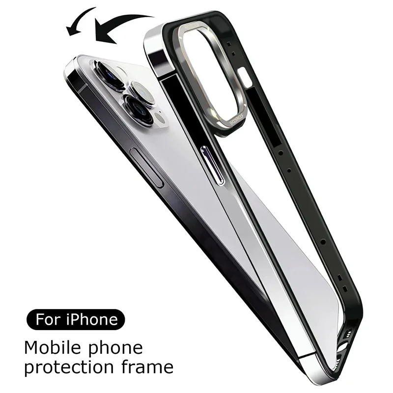 Metal Frame Protector for iPhone 15 14 Pro Max 15 Plus 15pro Anti-fall Edge Protection for iPhone15+ 14pro Max Phone Cover Case